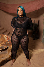 Black Leopard Jumpsuit